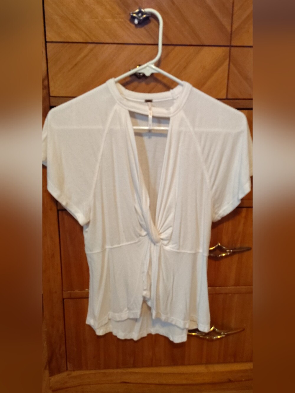 Free People White Knot-Front Women's Top XS